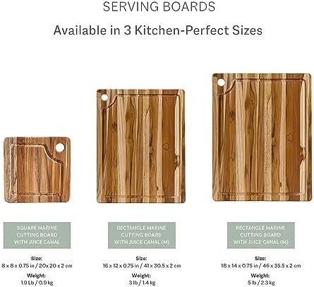 Teakhaus Teak Cutting Board - Rectangle Edge Grain Board With Corner Hole And Juice Canal (16 x 12 x .5 in.)
