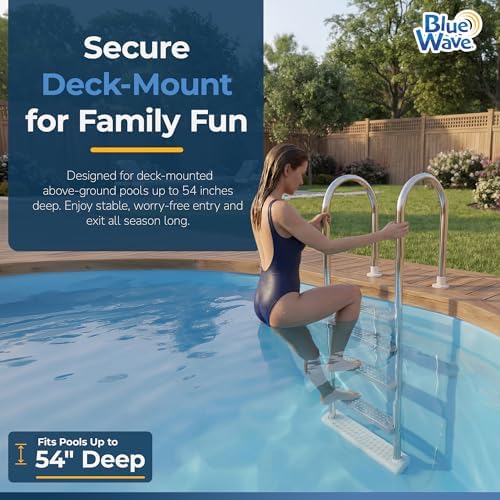 Blue Wave Premium Stainless Steel in-Pool Ladder for Above Ground Pools