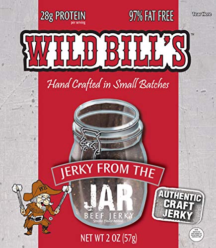 Wild Bill's Hickory Smoked Beef Jerky Strips, 30 Ct, 15 Oz | Keto, Low-Carb And High-Protein, Made In The USA, USDA Inspected, Marinated In Soy Sauce, Garlic, Black Pepper, Chewy Texture