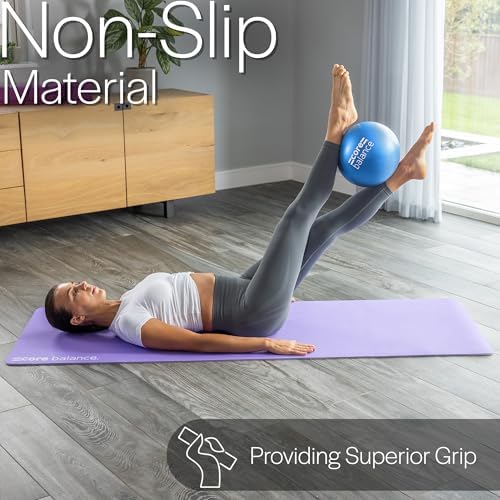 Core Balance 9 Inch Anti Burst Pilates Ball - Mini Exercise Ball for Yoga, Barre, Stretching and Core Stability Workout