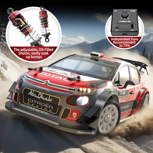 MJX Hyper GO 14303 1/14 Citroen C3 Fast RC Cars for Adults, Max 40mph Brushless RC Drift Car with Gyro, 4WD RTR High Speed RC Rally Car