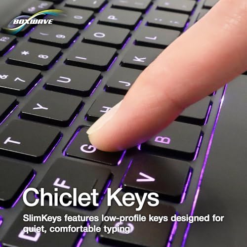 BoxWave Keyboard Compatible with Motorola Bravo MB520 - SlimKeys Bluetooth Keyboard - with Backlight, Portable Slim LED 7 Colors - Jet Black