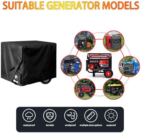 Heavy-Duty Generator Cover for Predator 9000 2019-pr, Water Resistant Outdoor Protective Dust Rain Snow Cover for Portable Generators