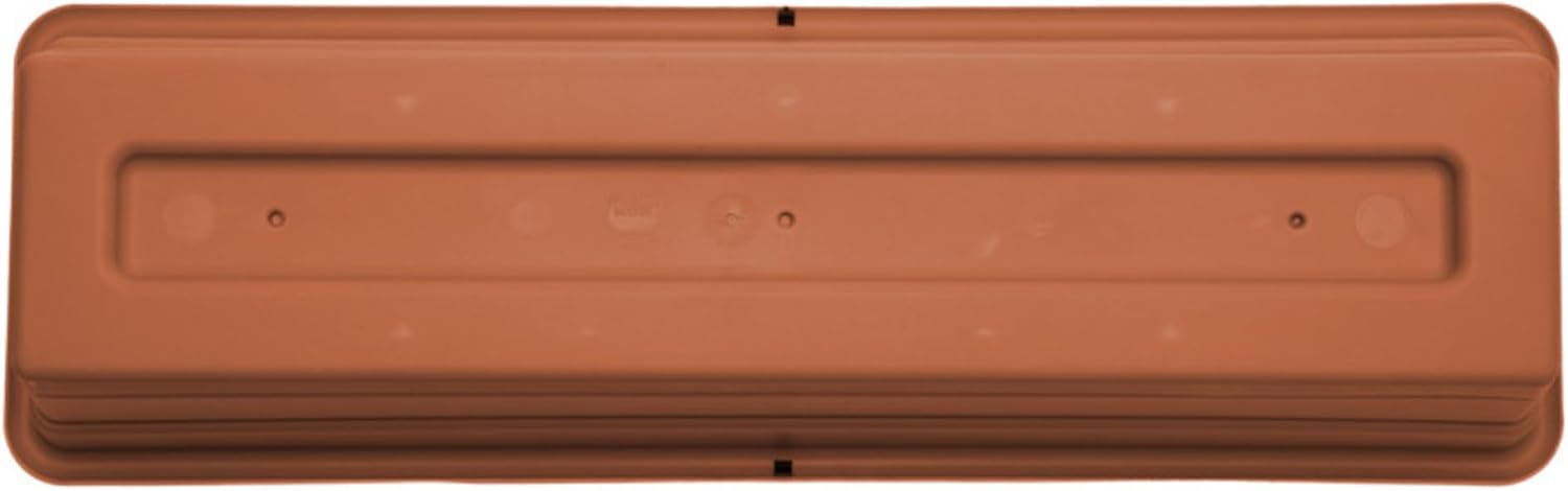 Bloem Dura Cotta Window Box Planter: 24" - Terra Cotta - with Tray, Weatherproof Resin Box, Removable Tray for Indoor & Outdoor Use, Gardening, 3 Gallon Capacity