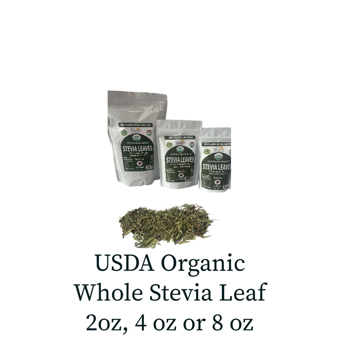 Buy Wellness Stevia Leaf Raw Certified Organic 8 oz (1/2 lb) Pure Sweet leaf Stevia NO bitterness natural sweetness & zero calories.