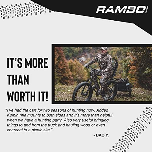 Rambo Bikes Aluminum Bike Trailer Cart - Heavy-Duty Game Cart and Utility Trailer - 300lbs Maximum Capacity - 6061 Aluminum Alloy Frame