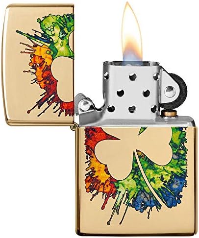 Zippo Clover Design Pocket Lighter, High Polish Chrome, One Size (ZO24699)