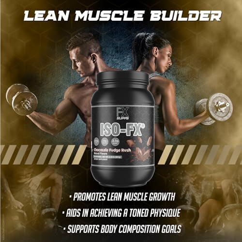 Iso-Fx Whey Isolate Protein Powder Chocolate Flavored Drink | Low Carb with BCAAs | Post Workout Recovery Supplement Mix for Men and Women | Boosts