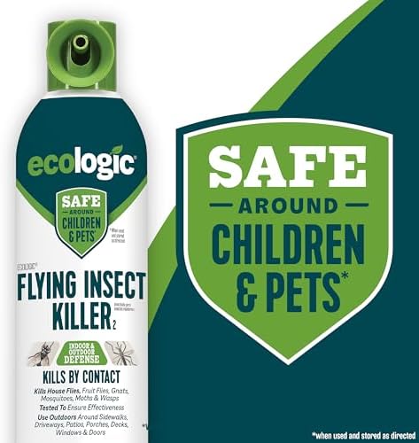 Ecologic Flying Insect Killer, 14 Ounces, Aerosol Formula Made With Cornmint Cinnamon And Clove Oil Kills Houseflies, Mosquitoes, Moths, Fruit Flies