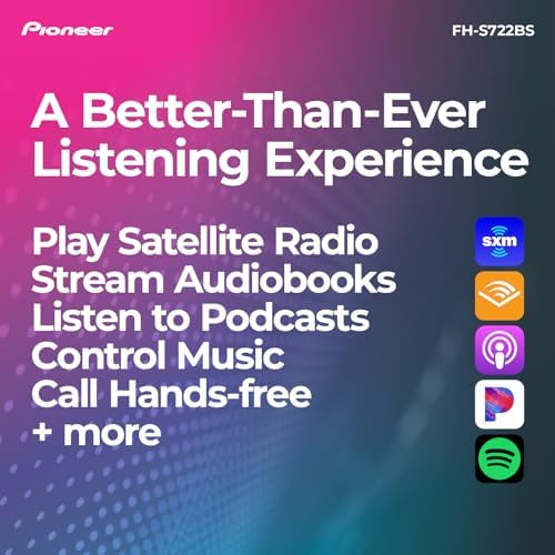 Pioneer FH-S722BS Double Din CD Car Stereo with Bluetooth and USB/AUX