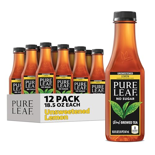 Pure Leaf Iced Tea, Unsweetened Green Tea, 18.5 fl Oz Bottles (Pack of 12)