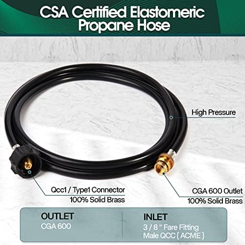 KOMAN 5FT Propane Hose Adapter 1lb to 20lb, Propane Tank Aapter, Converter for Buddy Heaters, Coleman Camping Stove, Weber Q/Blackstone Griddle Grill