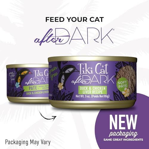 Tiki Cat After Dark Pate Wet Cat Food, Duck & Chicken Liver, 3 oz. Cans