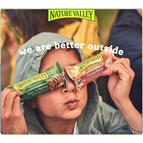 Nature Valley Crunchy Granola Bars, Value Pack, 60 ct, 44.7 oz | Oats & Honey and Peanut Butter Varieties, 2-Bar Pouches, Whole Grain Oats, No Artificial Flavors