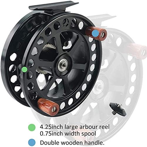 Maxcatch Center Pin Floating Fishing Reel Aluminum CNC Machined Centerpin Reel 4 1/2 INCH 110MM (Black)