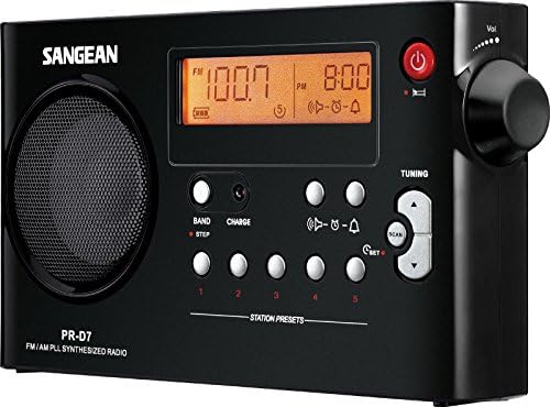Sangean PR-D7 AM/FM Digital Rechargeable Portable Radio - White, One Size
