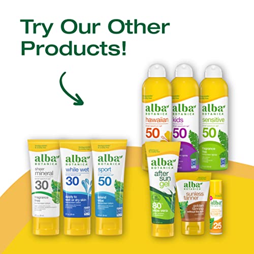 Alba Botanica Sport Sunscreen Spray for Face and Body, SPF 50, 5 fl oz Bottle