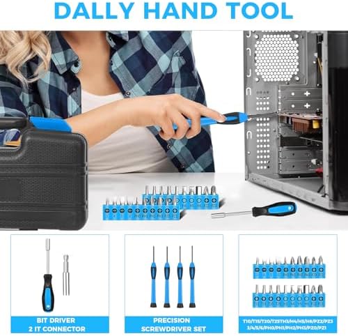 39-Piece Household Tools Kit - Small Basic Home Tool Set with Plastic Toolbox - Great for College Students, Household Use & More