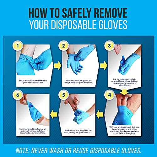 SereneLife 100 Pcs Nitrile Disposable Gloves - Soft Industrial Gloves, Vinyl Gloves Powder-Free, Latex-Free Protective Gloves, Soft and Comfortable