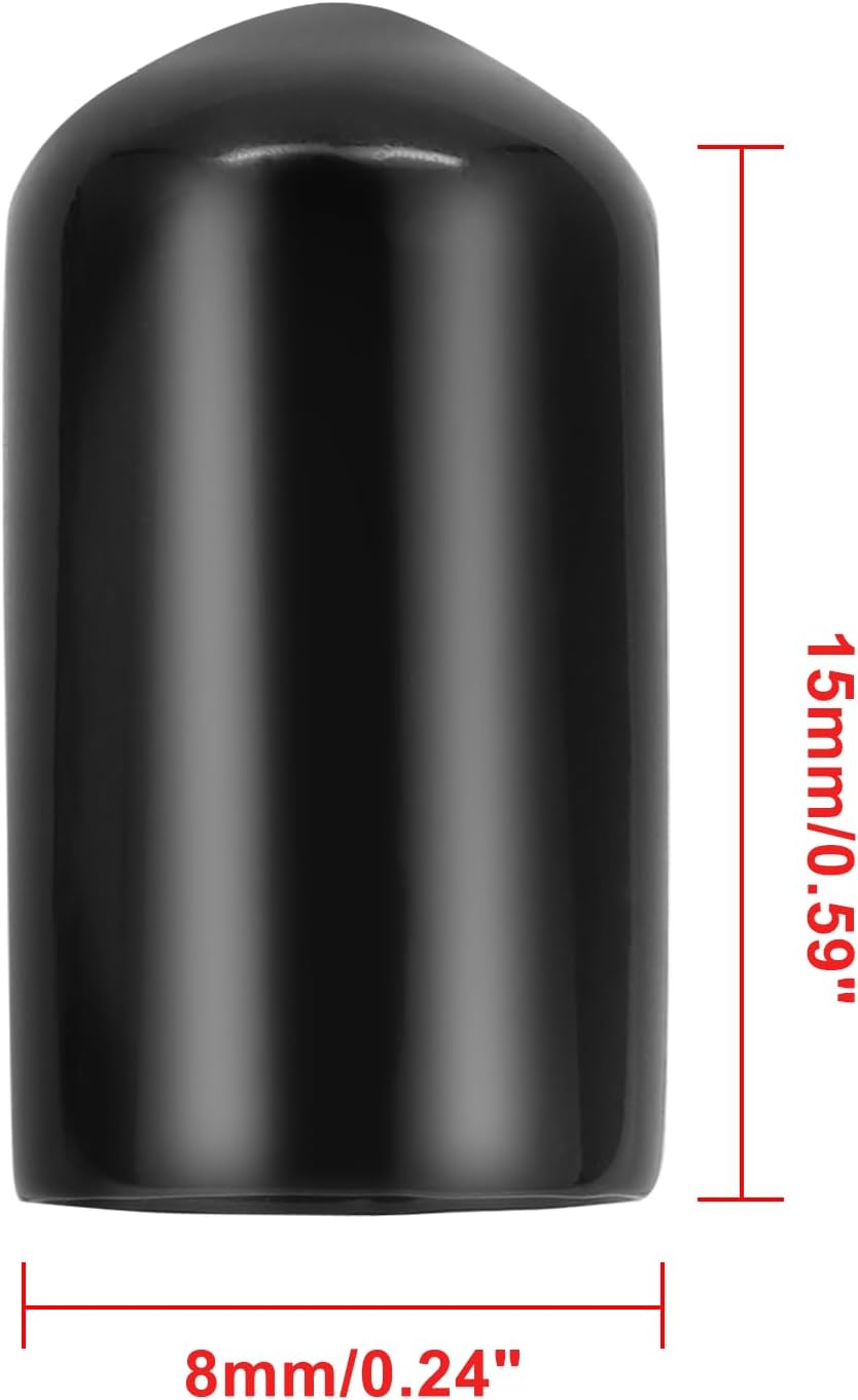 Bonsicoky 12Pcs Round Rubber End Caps 5/8" (16mm) ID, Black