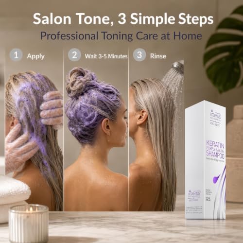 VITAMINS hair cosmetics Keratin Purple Blue Shampoo Anti Brass for Blondes