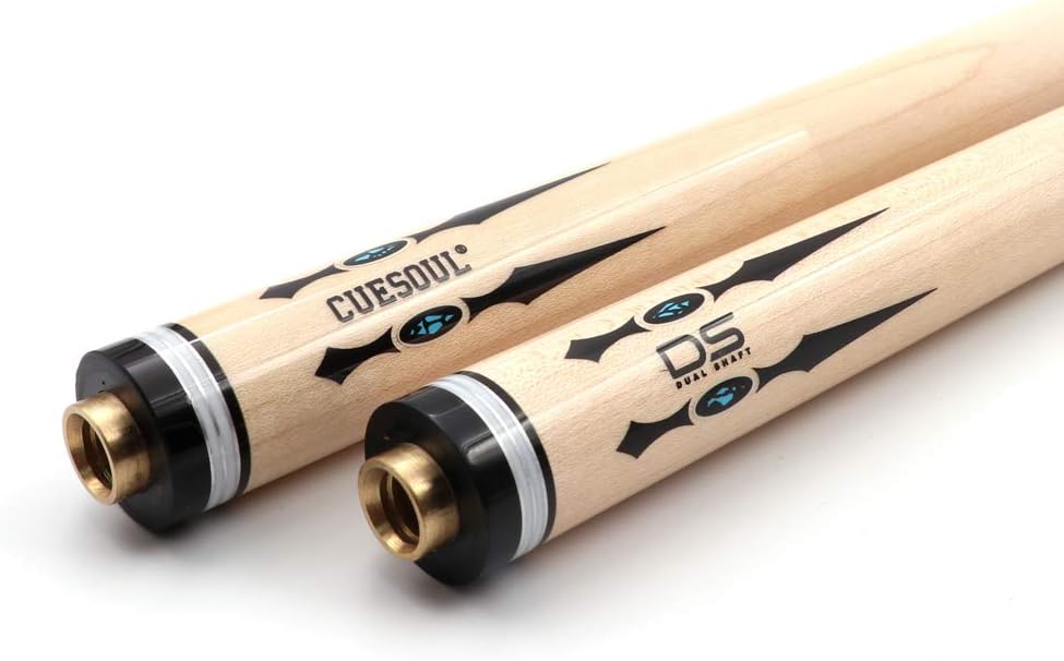 CUESOUL 58" 19oz DS Maple Pool Cue Stick Set with 2 Shaft,13mm Tip with Hard Cue Case 1x1