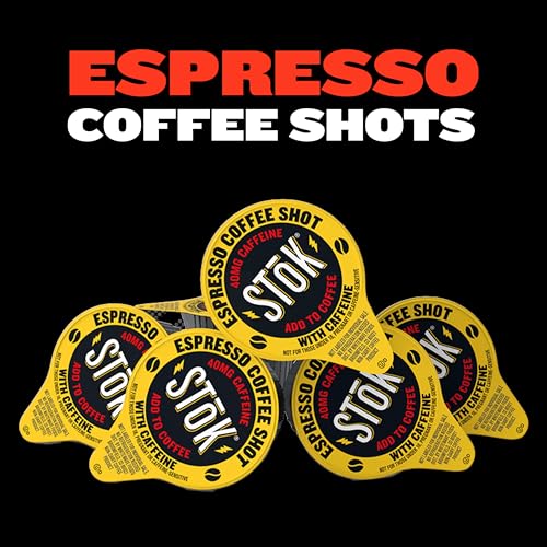 SToK Espresso Coffee Shots, Black, Unsweetened, Dark Roast Coffee, Use for Lattes, Americanos, 0.44 fl oz (264 Count)