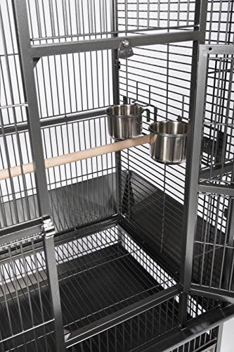 Prevue Pet Products Dometop Bird Cage - Large, Black Hammertone | for Parrots, Conures, Caiques, Small Cockatoos, Big Bird Cage with Wheels