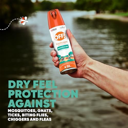 OFF! Family Care Mosquito & Tick Repellent Aerosol, Bug Spray Containing 15% DEET, Smooth & Dry Bug Spray, 4 Oz (Pack of 2)