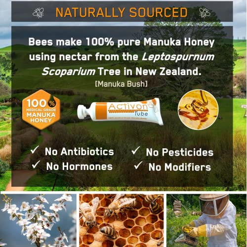 Activon Medical Grade 100% Manuka Honey Gel Tube Natural Healing of Wounds 20g Pack of 1