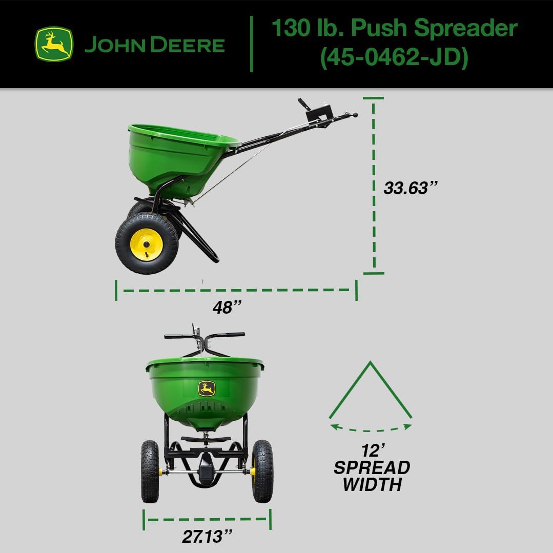 John Deere 130 lb. Capacity Push Broadcast Spreader 45-0462-JD