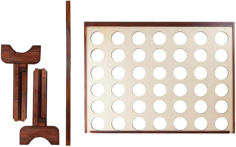 Monoprice Giant Four-in-a-Row - for Tailgating, Bbqs, Camping, Outdoor Events, and Much More - Pure Outdoor Collection, Wood, 34 x 26 x 4.25 inches