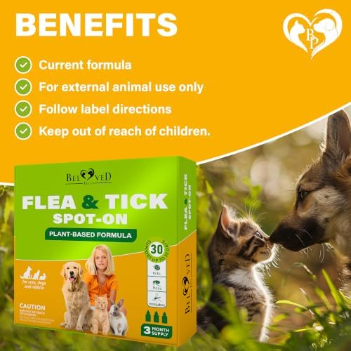 Beloved Pets Flea & Tick Spot-On Drops for Dogs and Cats - Topical Drops, 3 Supply Pack