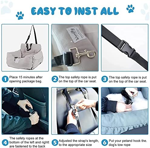 Aidou Dog car seat, Dog Booster seat for Small Medium Large Dogs Cats, pet Travel Booster seat, Dog Safety Car Seat with Storage