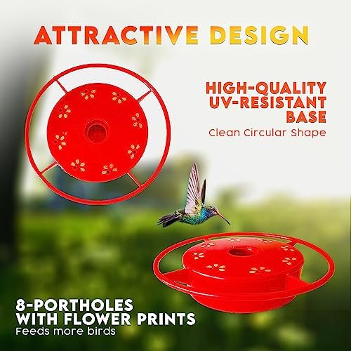 Hummer's Galore Hummingbird Feeders for Outdoors Hanging, Glass, 32 OZ, Vine Design