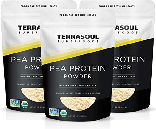 Terrasoul Superfoods Organic Pea Protein (Unflavored, Smooth Texture), 1.5 Pounds