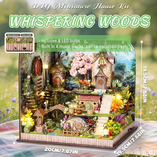 Kisoy Romantic and Cute Dollhouse Miniature DIY House Kit Creative Room Perfect DIY Gift for Friends,Lovers and Families (Sunny Holiday Time)