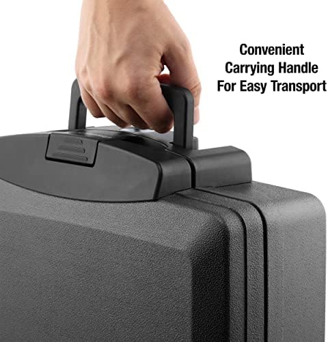 SentrySafe Fireproof and Waterproof Safe, Black Portable Lock Box with Key Lock and Carrying Handle for Money, Passport