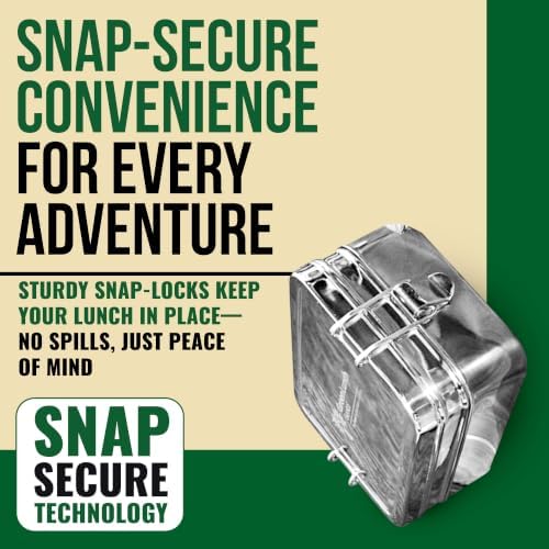 Stackable Stainless Steel Bento Box for Adults, 6 Cup with Snack Pod | Crack-Resistant, Secure Locks, Eco-Friendly Lunch Container for Work