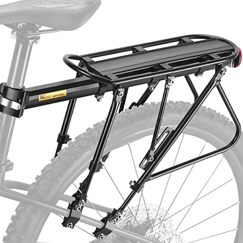 West Biking 220LB Solid Bearing Universal Adjustable Bike Cargo Rack Stand |  220LB high load-bearing capacity, quick disassembly design, universal for bicycles, suitable for Ebike