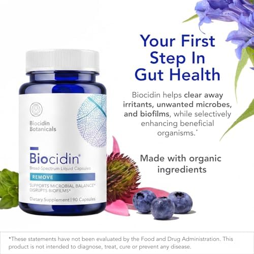 Biocidin Broad-Spectrum Capsules for Microbiome Balance, 90 Count | 18-Botanical Herbal Supplement, Biofilm Disruptor, Gut Cleanse Detox