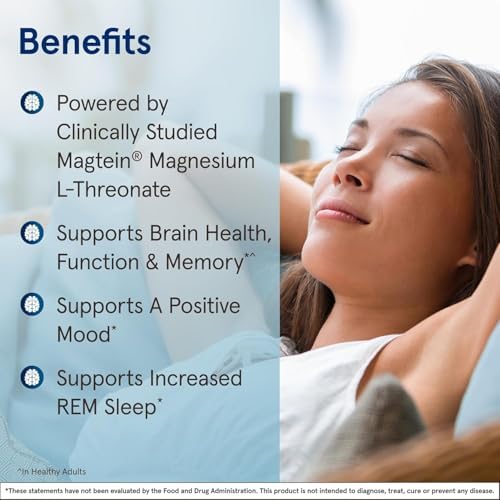 Jarrow MagMind Magtein Magnesium L-Threonate, 90 Capsules | Magnesium Supplement, Brain Supplements For Memory Support, Veggie Capsules, 30 Day Supply