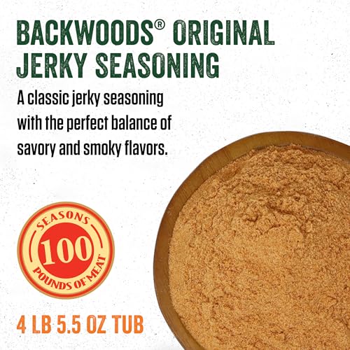 LEM Products Backwoods Original Jerky Seasoning, 4 lb 5.5 oz Bucket | Pre-Measured Seasoning and Cure for Wild Game and Domestic Meat