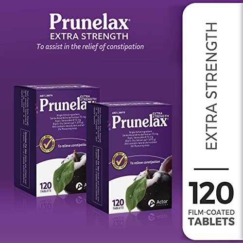 Prunelax Tablets - Extra Strength Natural Laxative Supplement Containing High Strength Senna for Constipation Relief & Restore Normal Bowel Motion