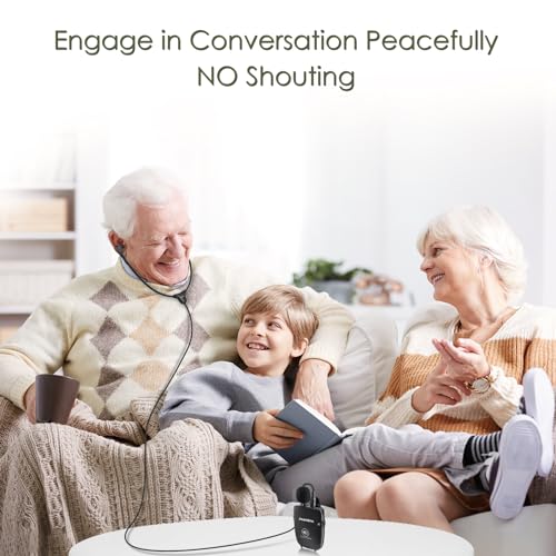 Personal Sound Amplifier for Seniors, Voice Enhancement Devices, Pocket Sound Amplifiers for Elderly People, Adults, 50dB Gain
