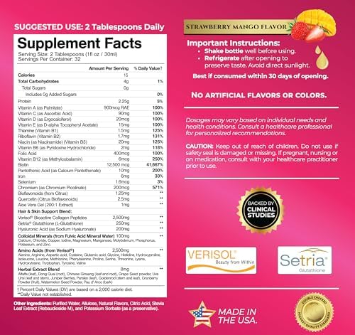 Premium Liquid Multivitamin for Women | Sugar Free Women’s Multivitamin | 100+ Vitamins, Minerals & Herbs Promote Anti-Aging, Heart, Brain & Bone Health |98% Absorption Rate | Non-GMO | 32 Serv