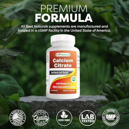 Best Naturals Calcium Citrate with Vitamin D-3 240 Tablets (240 Count (Pack of 1))