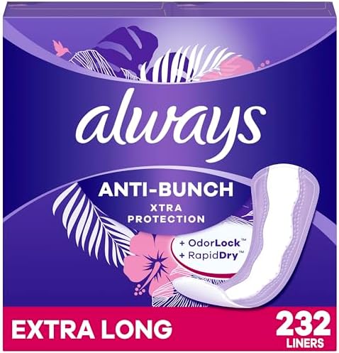 Always Panty Liners for Women Xtra Protection 3-in-1 Daily Liners for Women, Extra Long, Scented, 60 Count