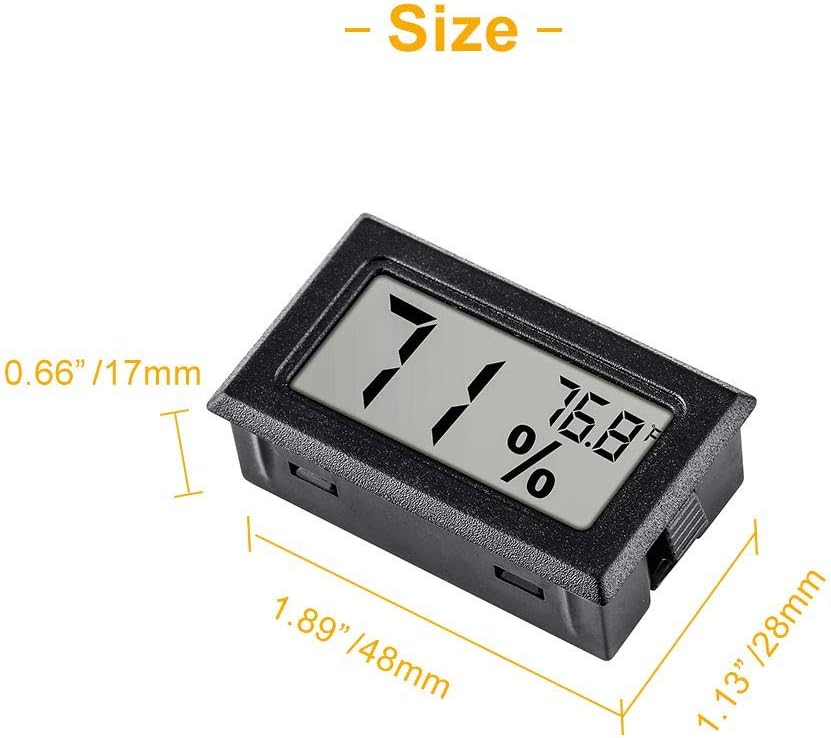 12 Pack Pgzsy Mini Small Digital Electronic Temperature Humidity Meters Gauge Indoor Thermometer Hygrometer LCD Display Fahrenheit (℉) for Humidors