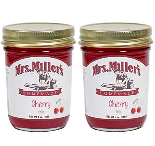 Mrs. Miller's Amish Homemade Cherry Jelly 2 Pack - 9 Ounces Each Jar
